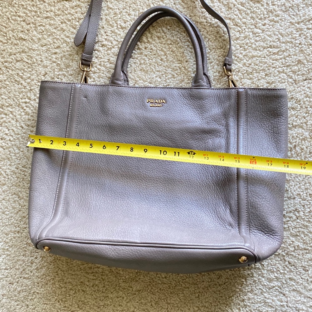 Prada Gray Large Tote Shopper Crossbody Bag Purse - Picture 10 of 16
